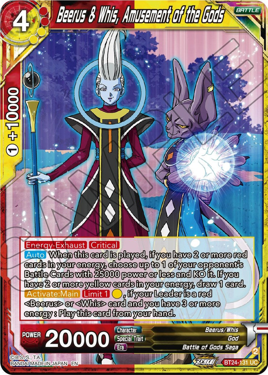 Beerus & Whis, Amusement of the Gods (BT24-131) [Beyond Generations] | Cracking-Singles