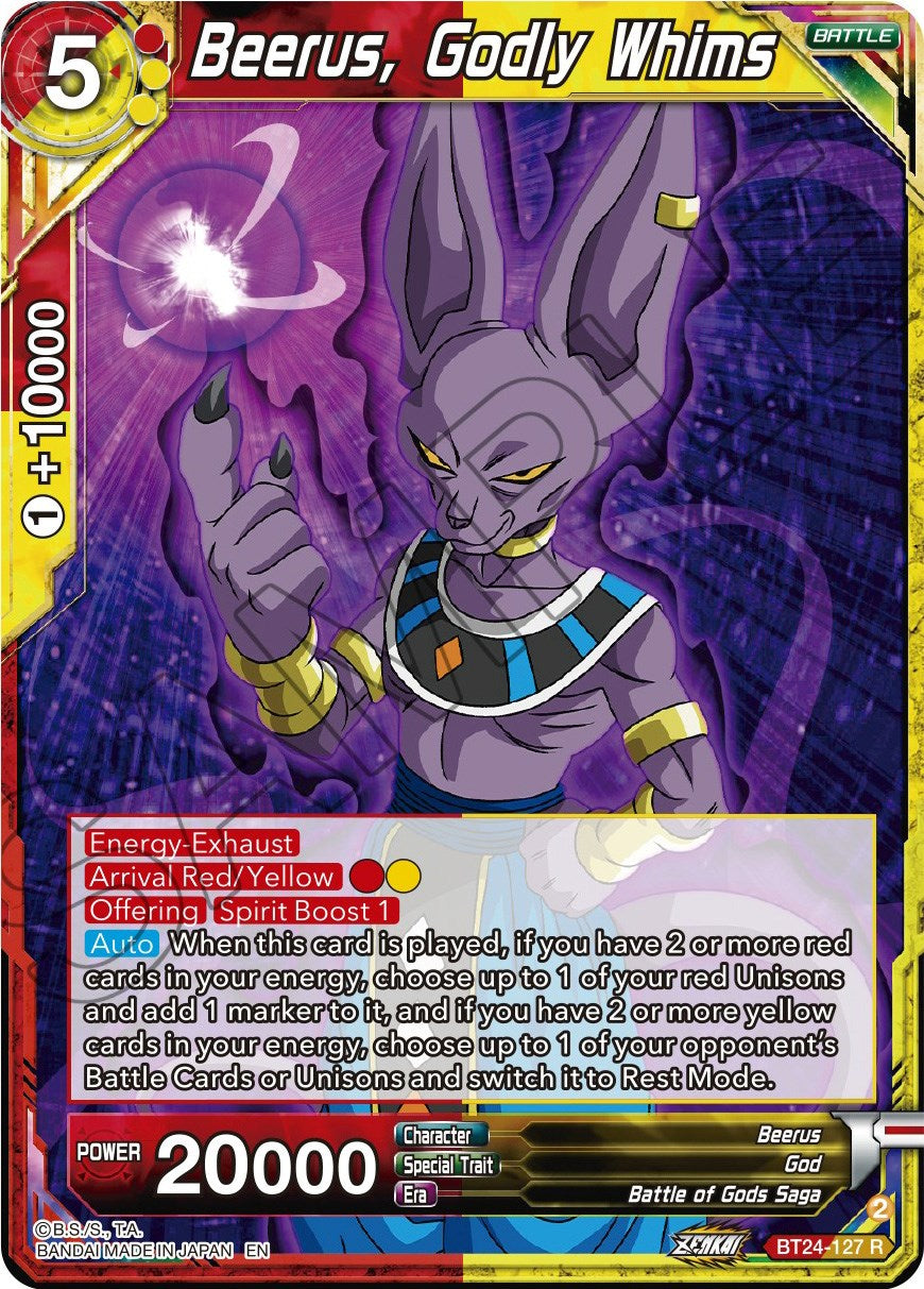 Beerus, Godly Whims (BT24-127) [Beyond Generations] | Cracking-Singles