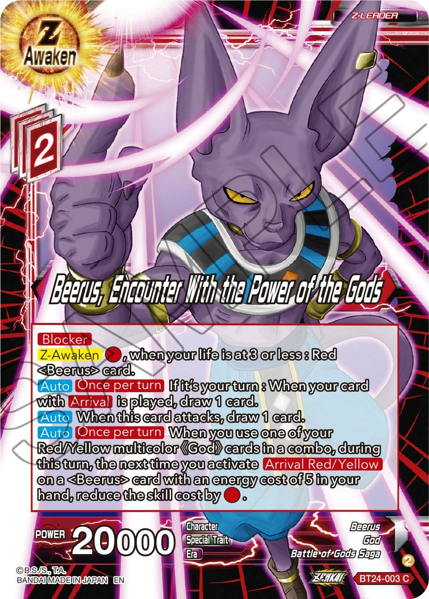 Beerus, Encounter With the Power of the Gods (BT24-003) [Beyond Generations] | Cracking-Singles