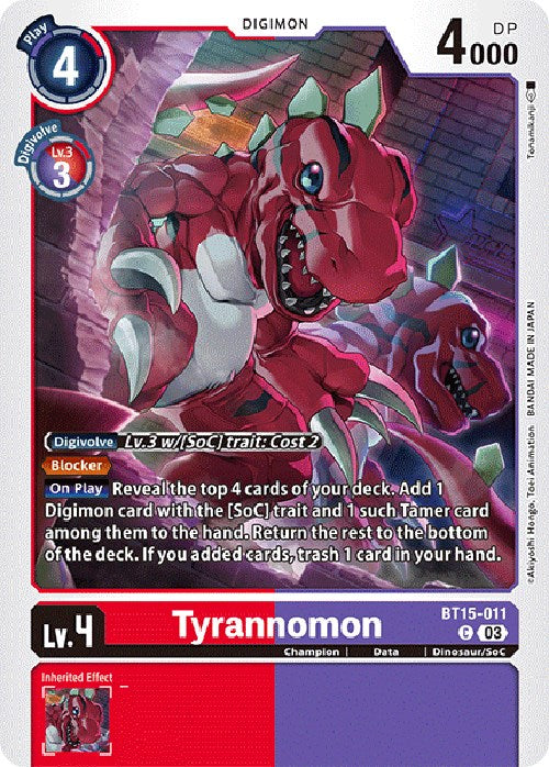 Tyrannomon [BT15-011] [Exceed Apocalypse] | Cracking-Singles