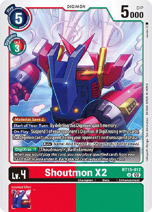 Shoutmon X2 [BT15-012] [Exceed Apocalypse] | Cracking-Singles