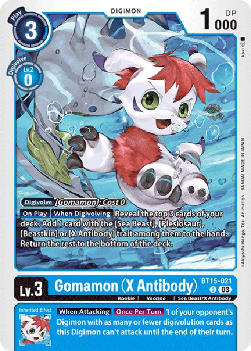 Gomamon (X Antibody) [BT15-021] [Exceed Apocalypse] | Cracking-Singles