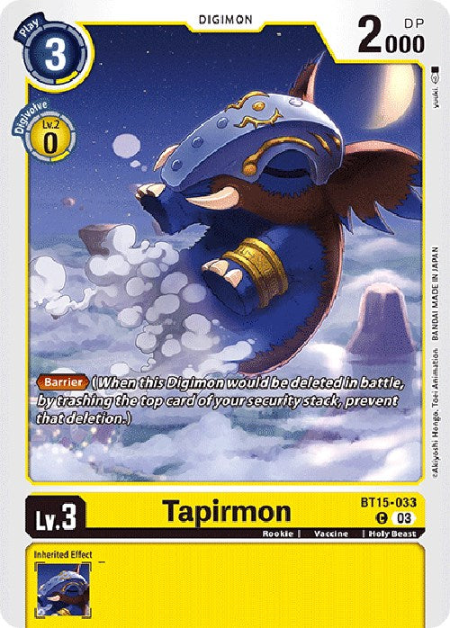 Tapirmon [BT15-033] [Exceed Apocalypse] | Cracking-Singles