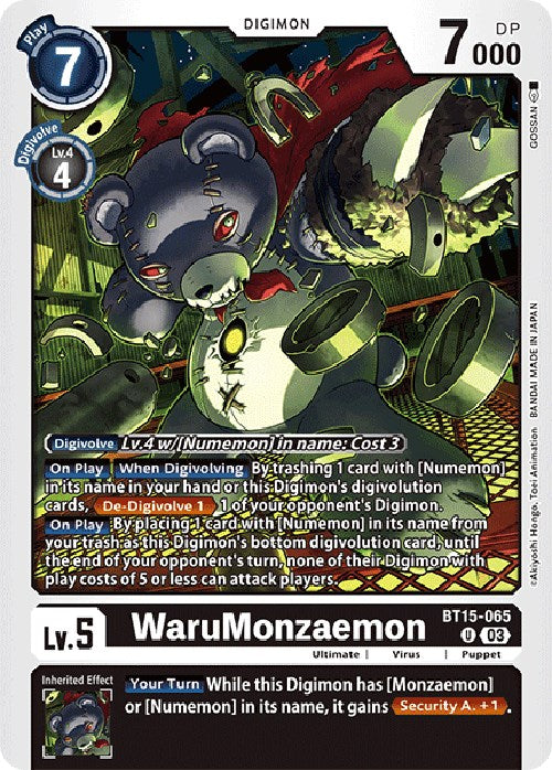 WaruMonzaemon (X Antibody) [BT15-065] [Exceed Apocalypse] | Cracking-Singles