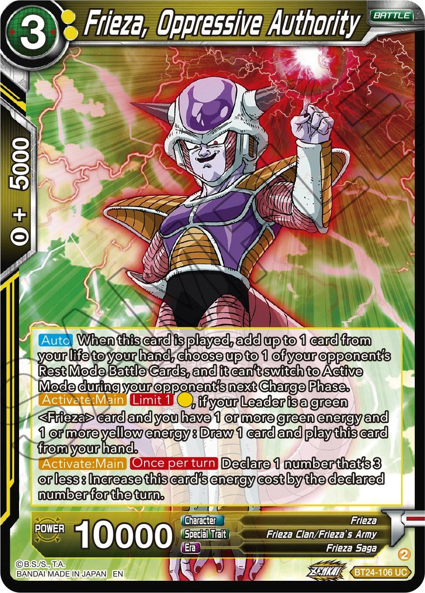 Frieza, Oppressive Authority (BT24-106) [Beyond Generations] | Cracking-Singles