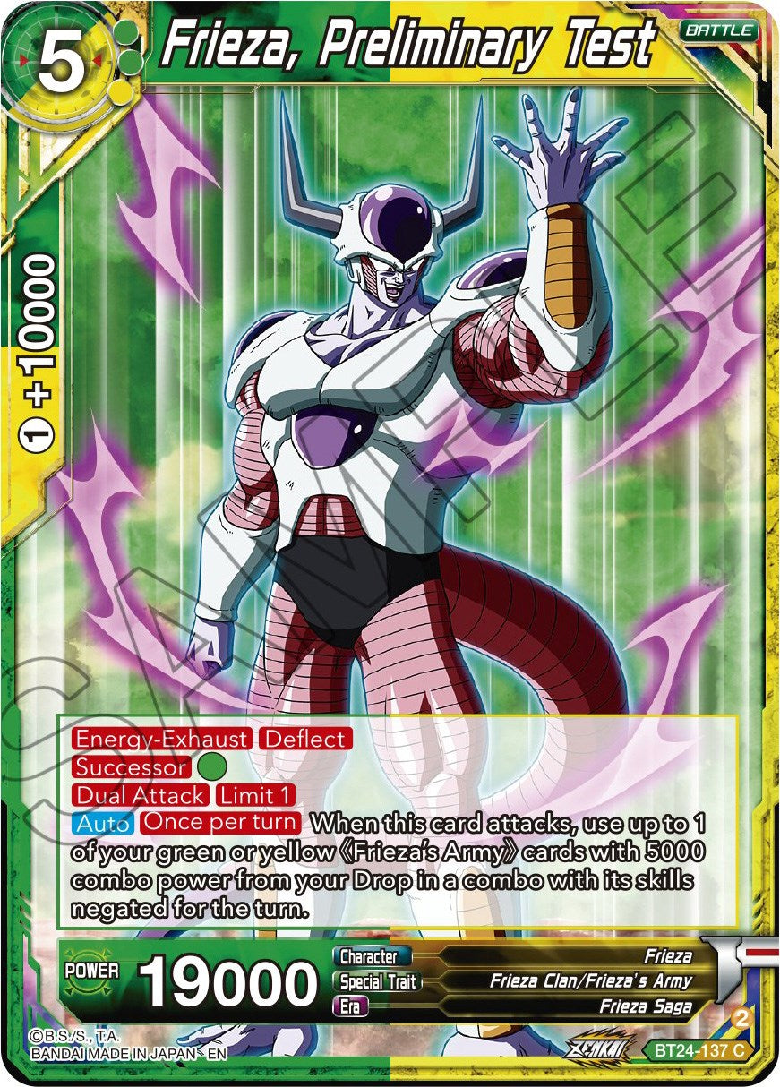 Frieza, Preliminary Test (BT24-137) [Beyond Generations] | Cracking-Singles