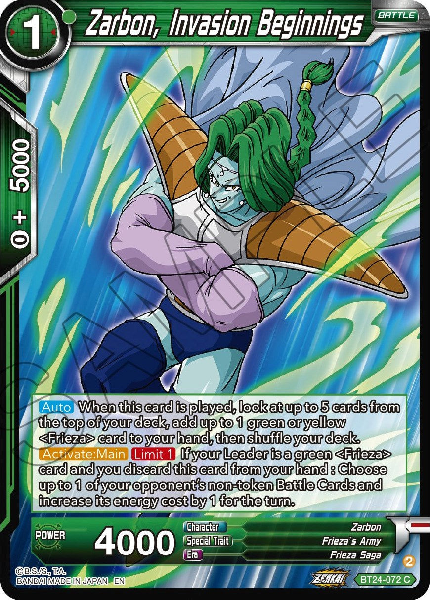 Zarbon, Invasion Beginnings (BT24-072) [Beyond Generations] | Cracking-Singles