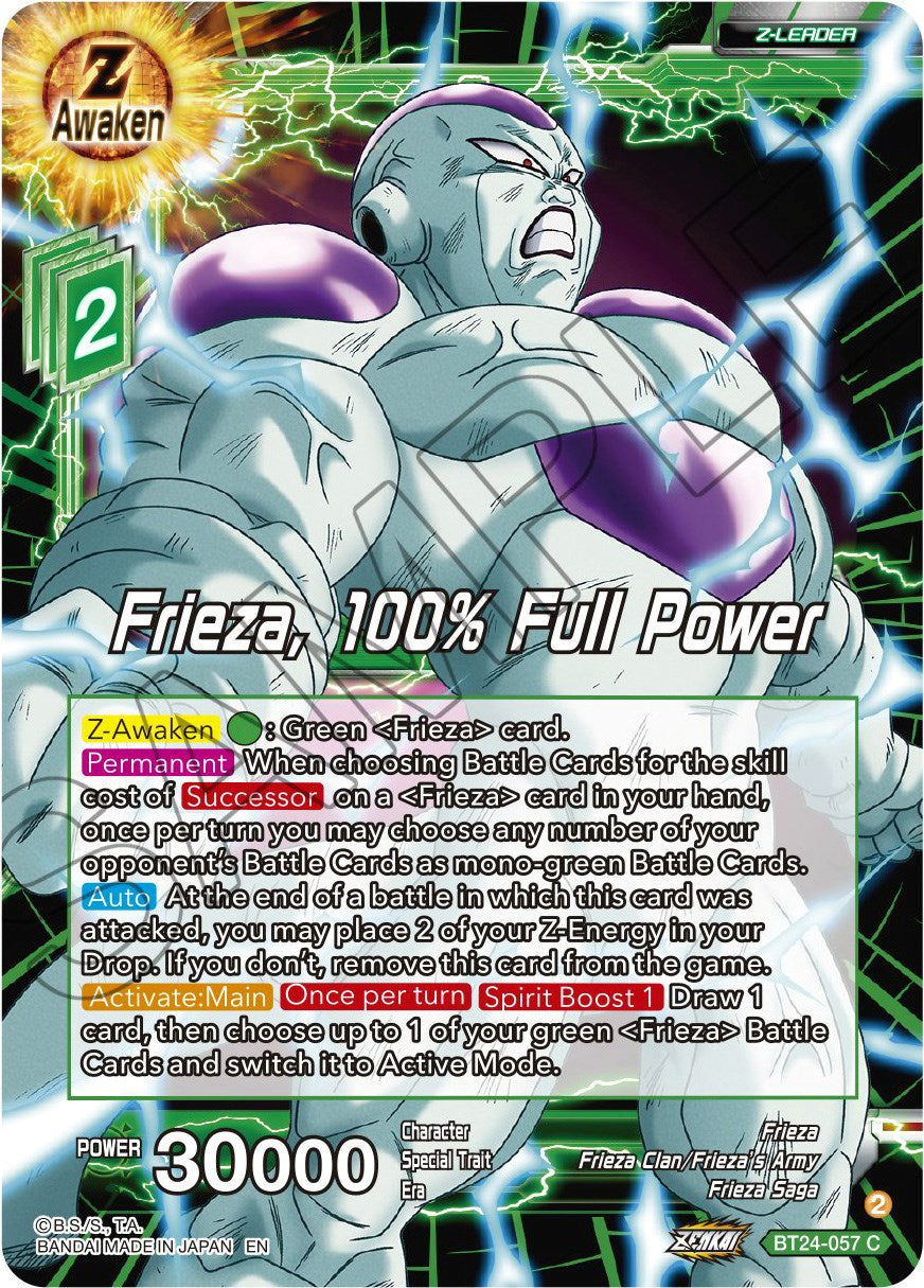 Frieza, 100% Full Power (BT24-057) [Beyond Generations] | Cracking-Singles