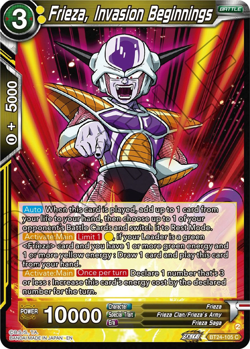 Frieza, Invasion Beginnings (BT24-105) [Beyond Generations] | Cracking-Singles