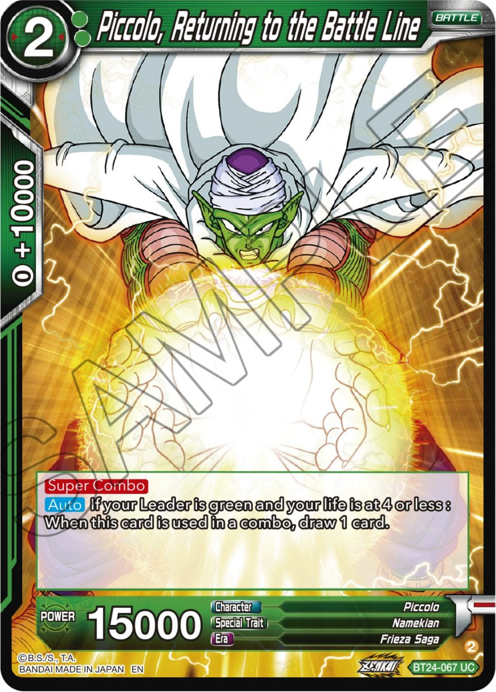 Piccolo, Returning to the Battle Line (BT24-067) [Beyond Generations] | Cracking-Singles