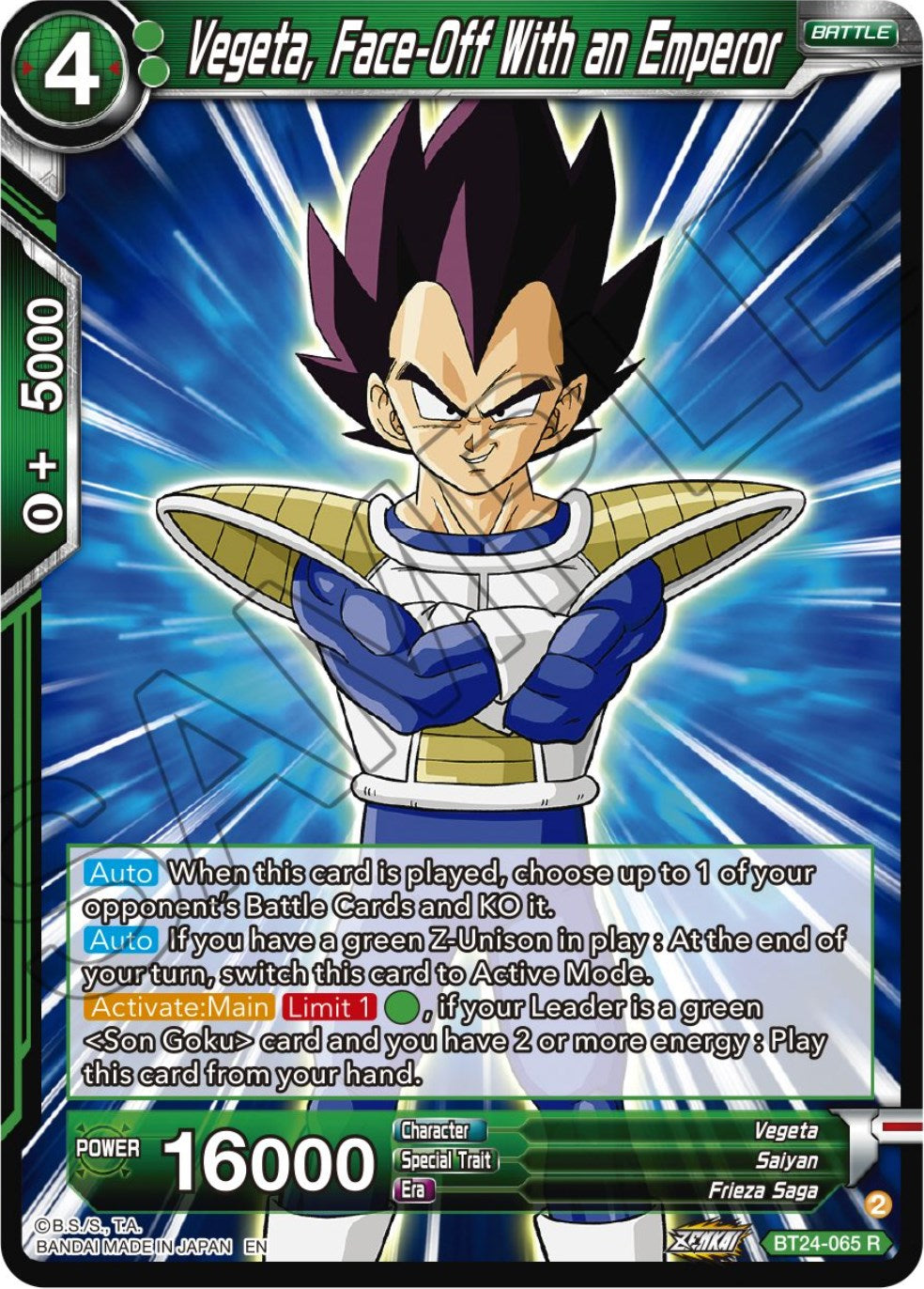 Vegeta, Face-Off With an Emperor (BT24-065) [Beyond Generations] | Cracking-Singles