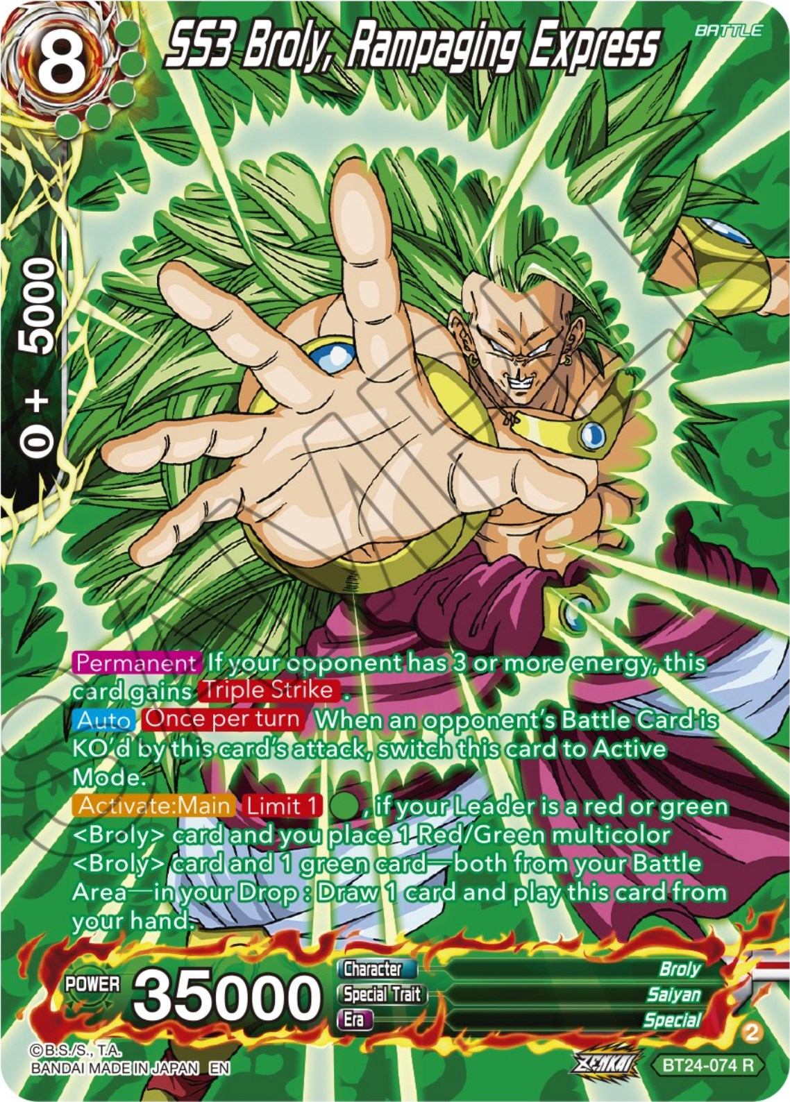 SS3 Broly, Rampaging Express (Collector Booster) (BT24-074) [Beyond Generations] | Cracking-Singles