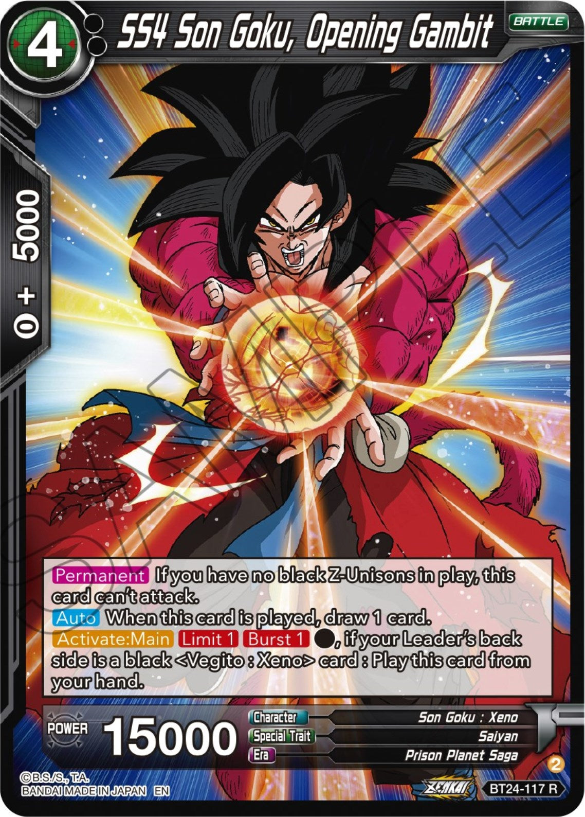 SS4 Son Goku, Opening Gambit (BT24-117) [Beyond Generations] | Cracking-Singles