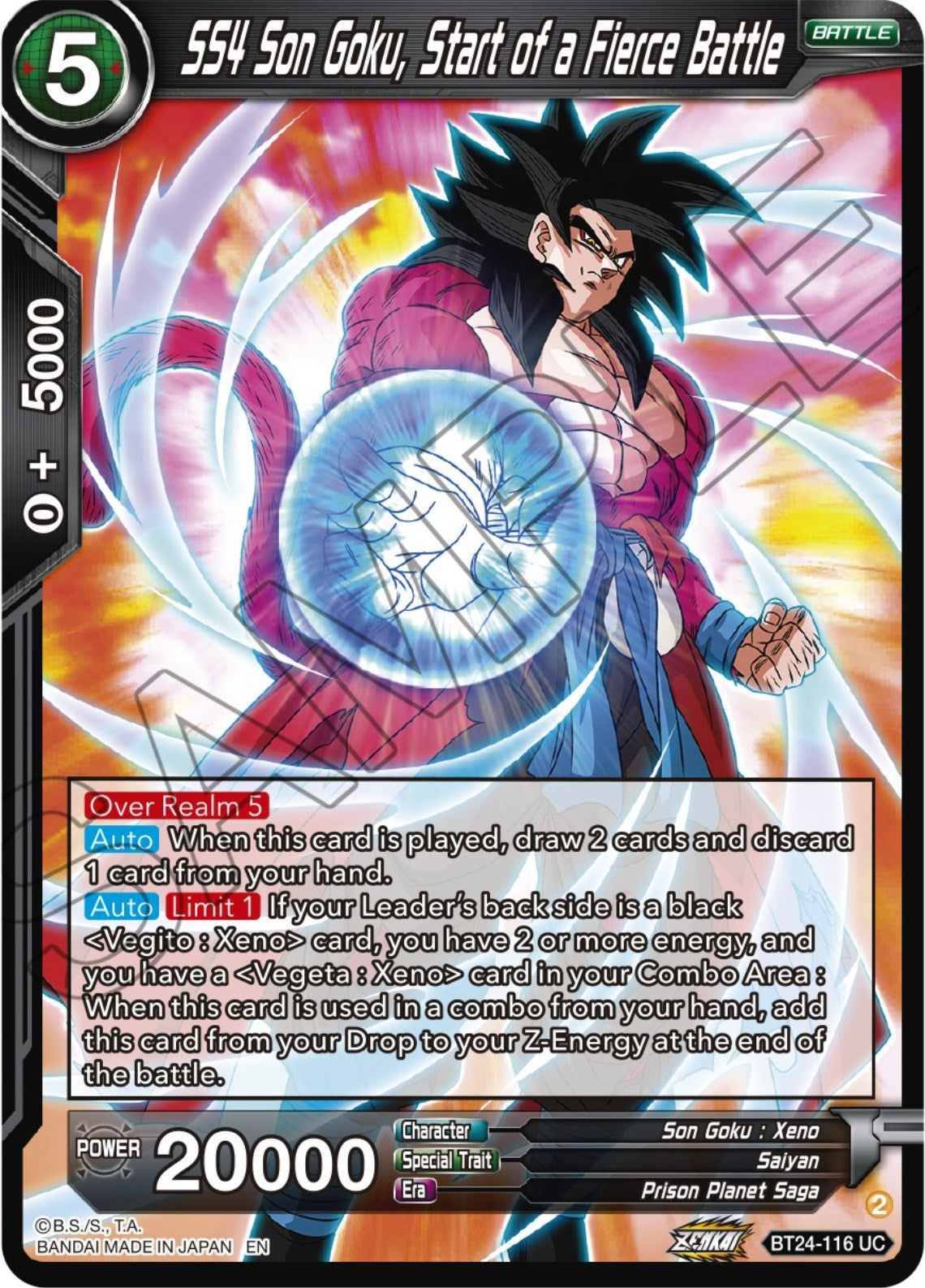 SS4 Son Goku, Starts of a Fierce Battle (BT24-116) [Beyond Generations] | Cracking-Singles