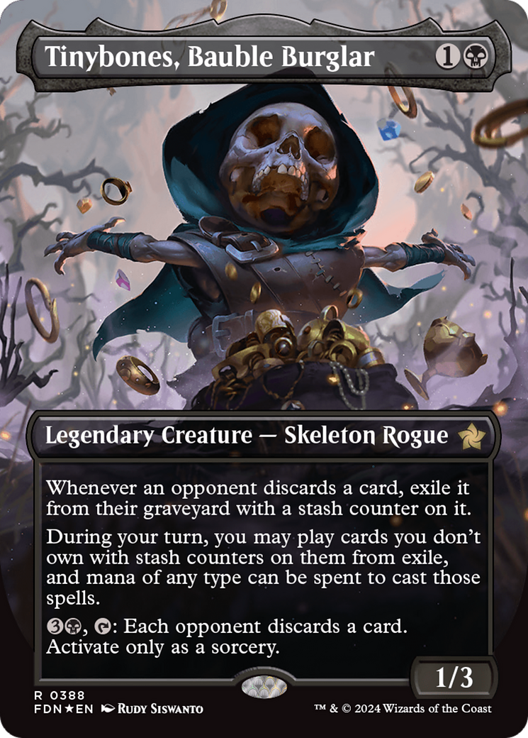 Tinybones, Bauble Burglar (Borderless) (Mana Foil) [Foundations] | Cracking-Singles