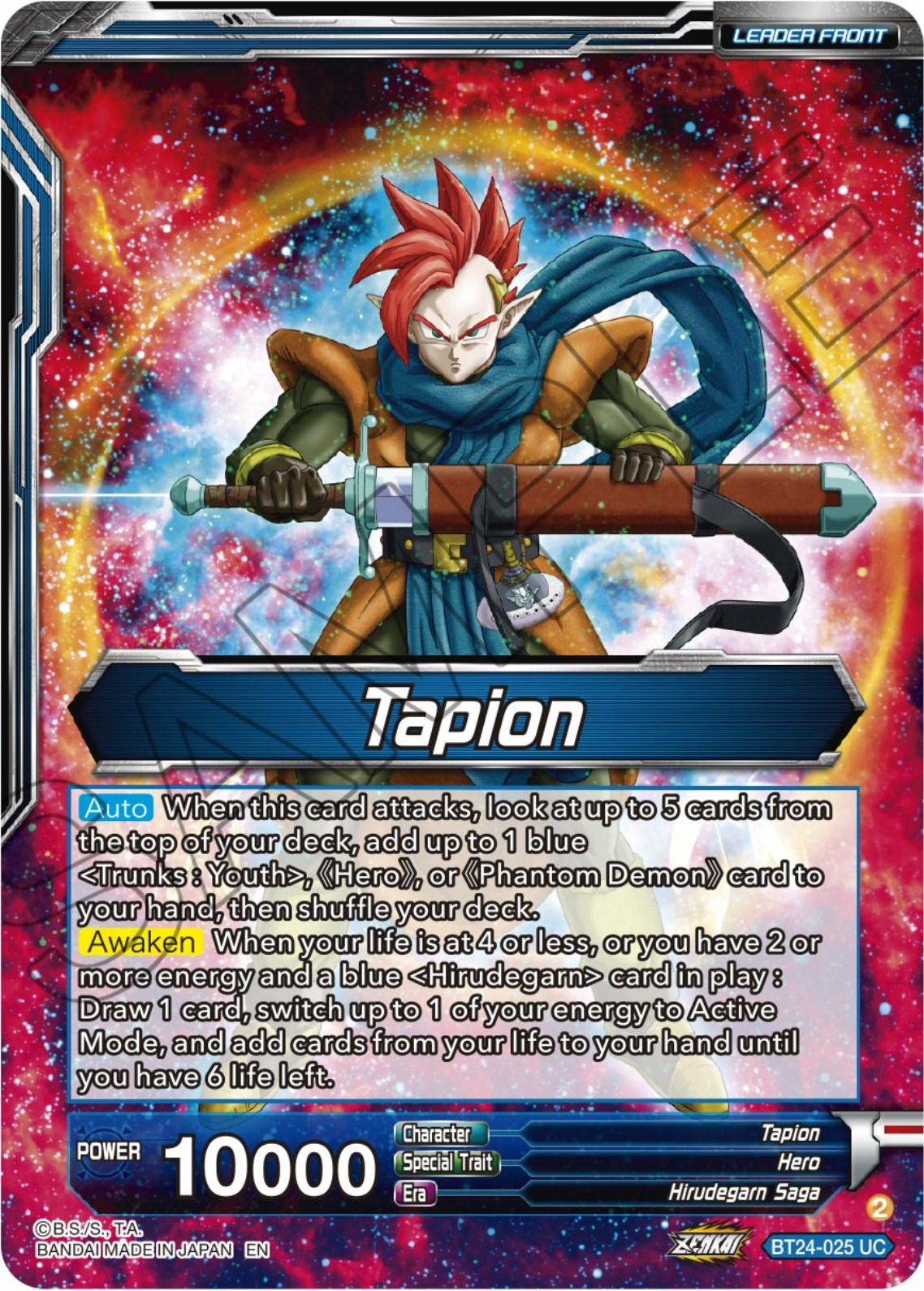 Tapion // Tapion, Hero Revived in the Present (BT24-025) [Beyond Generations] | Cracking-Singles