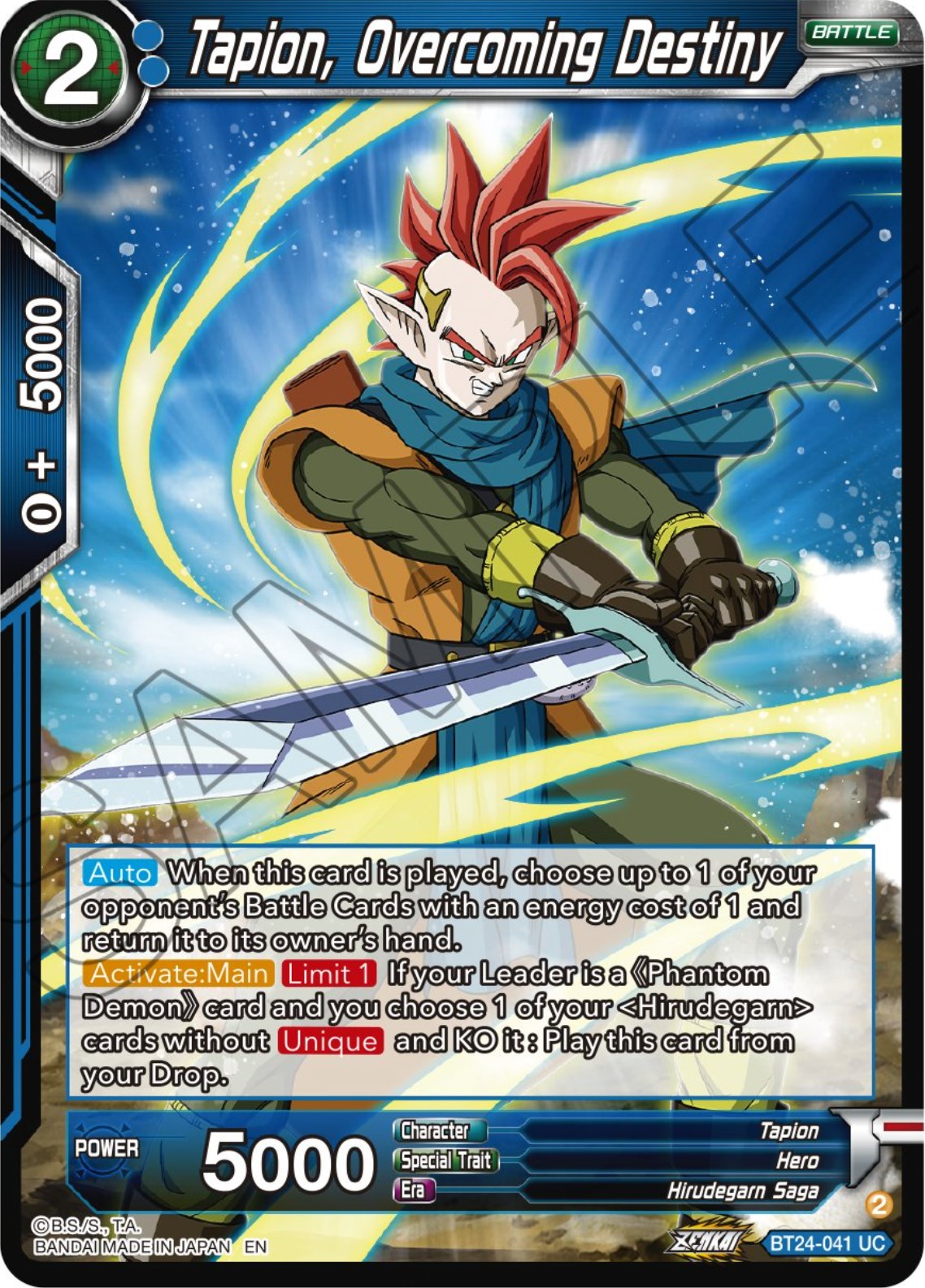 Tapion, Overcoming Destiny (BT24-041) [Beyond Generations] | Cracking-Singles