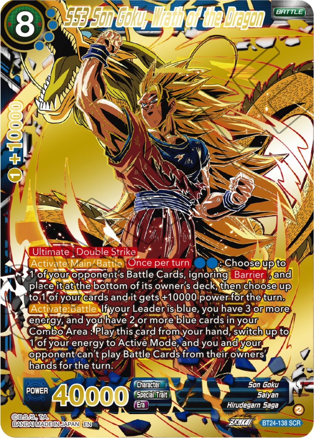 SS3 Son Goku, Wrath of the Dragon (BT24-138) [Beyond Generations] | Cracking-Singles