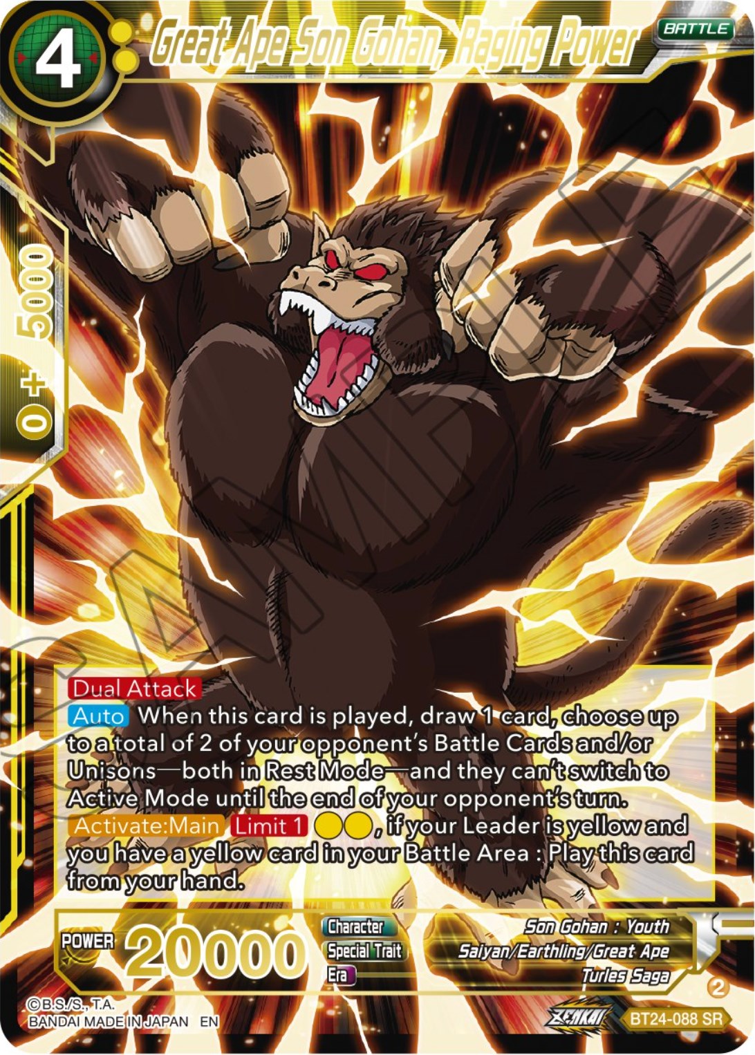 Great Ape Son Gohan, Raging Power (BT24-088) [Beyond Generations] | Cracking-Singles