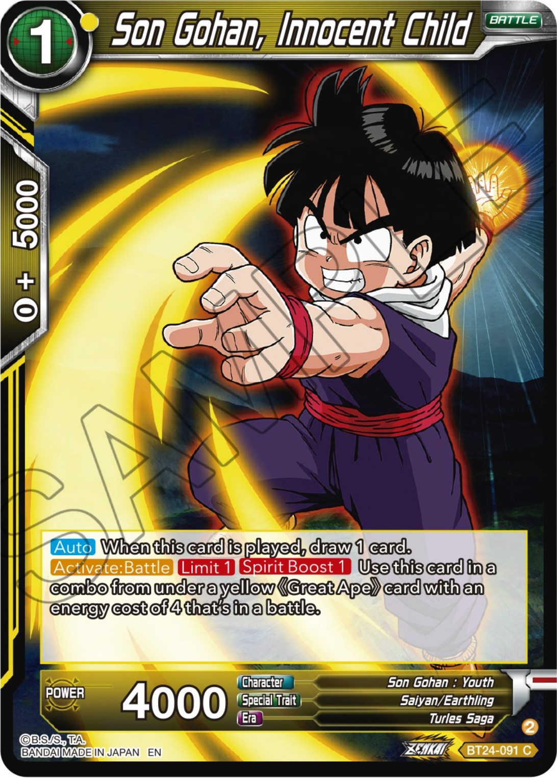 Son Gohan, Innocent Child (BT24-091) [Beyond Generations] | Cracking-Singles