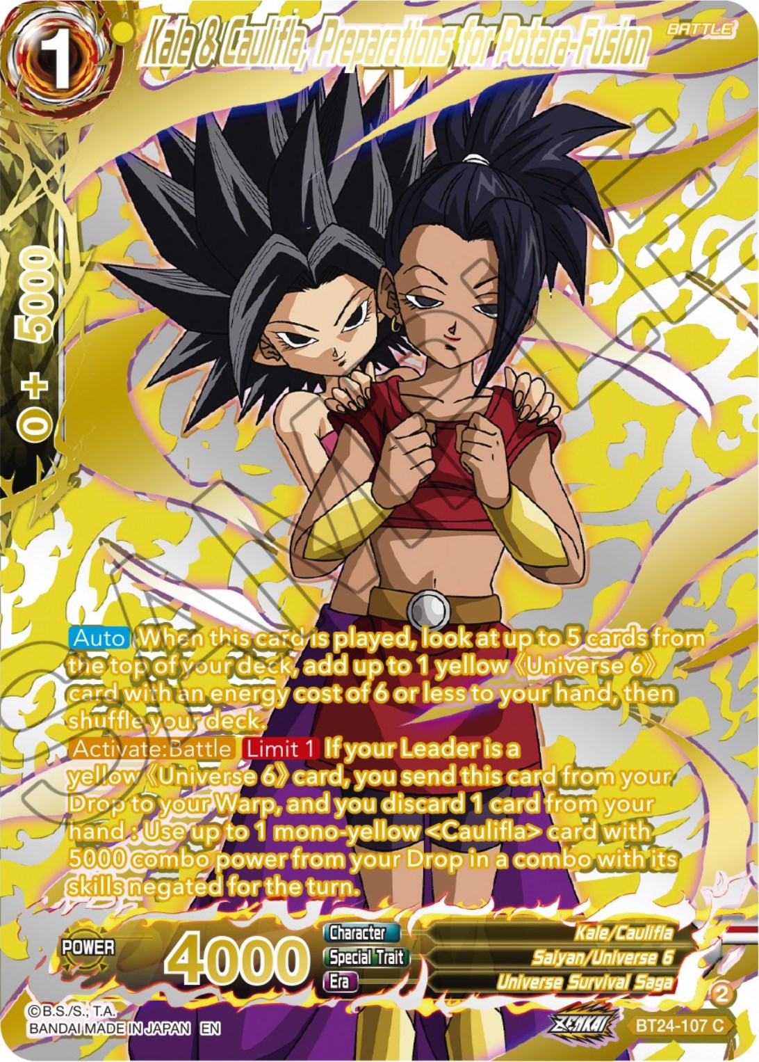 Kale & Caulifla, Preparations for Potara-Fusion (Collector Booster) (BT24-107) [Beyond Generations] | Cracking-Singles