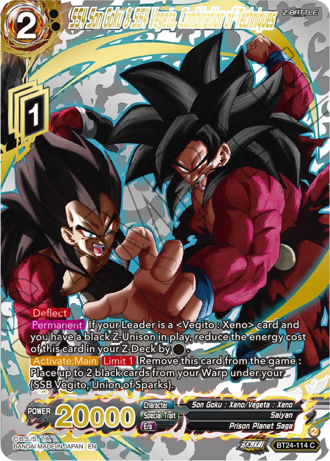 SS4 Son Goku & SS4 Vegeta, Combination of Techniques (Collector Booster) (BT24-114) [Beyond Generations] | Cracking-Singles