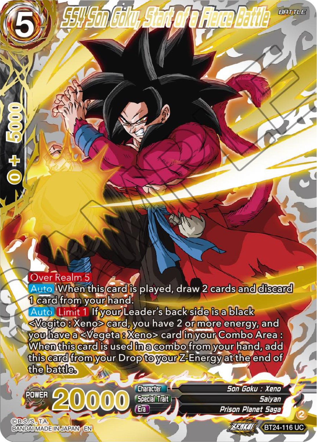 SS4 Son Goku, Start of a Fierce Battle (Collector Booster) (BT24-116) [Beyond Generations] | Cracking-Singles