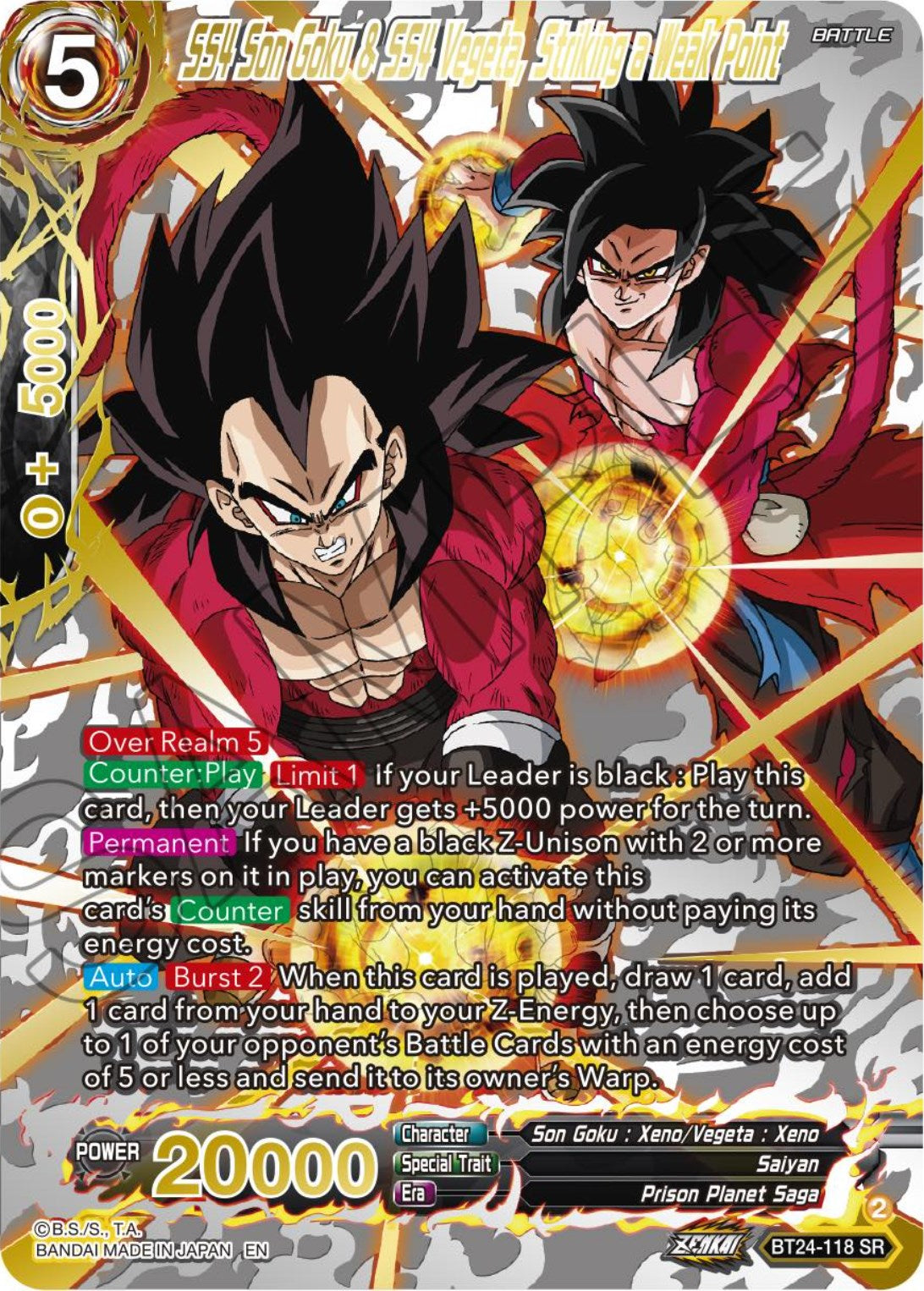 SS4 Son Goku & SS4 Vegeta, Striking a Weak Point (Collector Booster) (BT24-118) [Beyond Generations] | Cracking-Singles