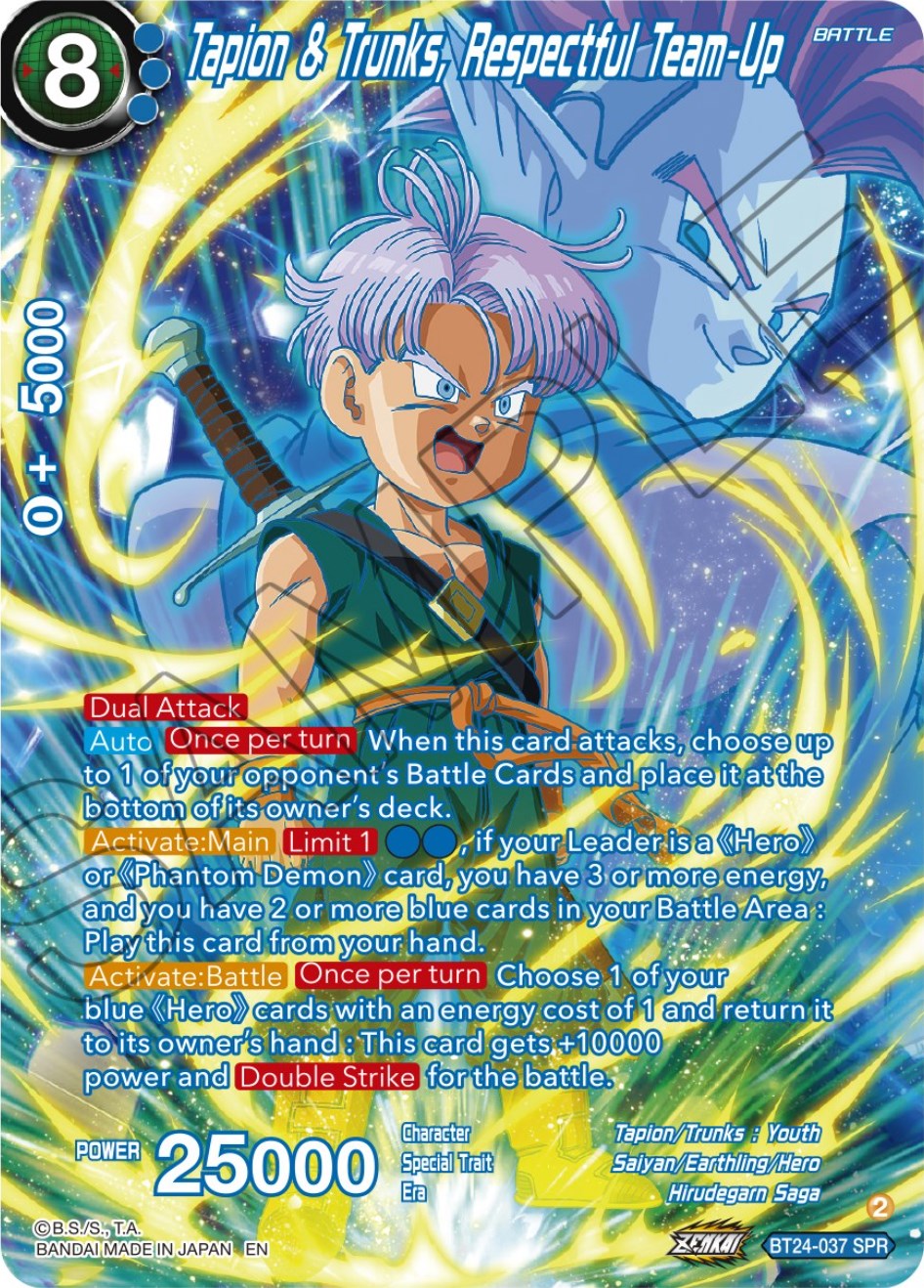 Tapin & Trunks, Respectful Team-Up (SPR) (BT24-037) [Beyond Generations] | Cracking-Singles