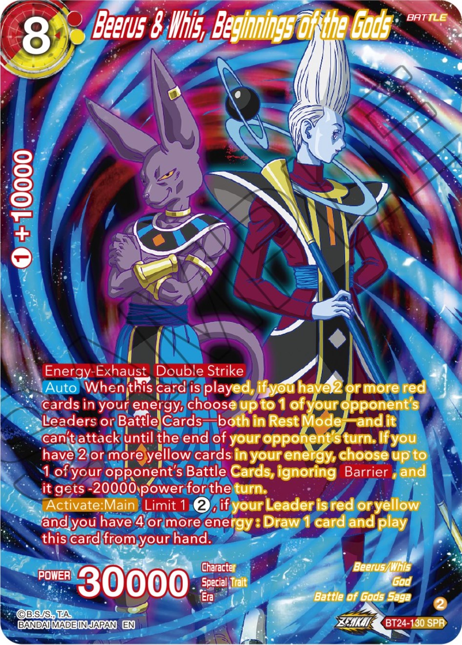 Beerus & Whis, Beginnings of the Gods (SPR) (BT24-130) [Beyond Generations] | Cracking-Singles