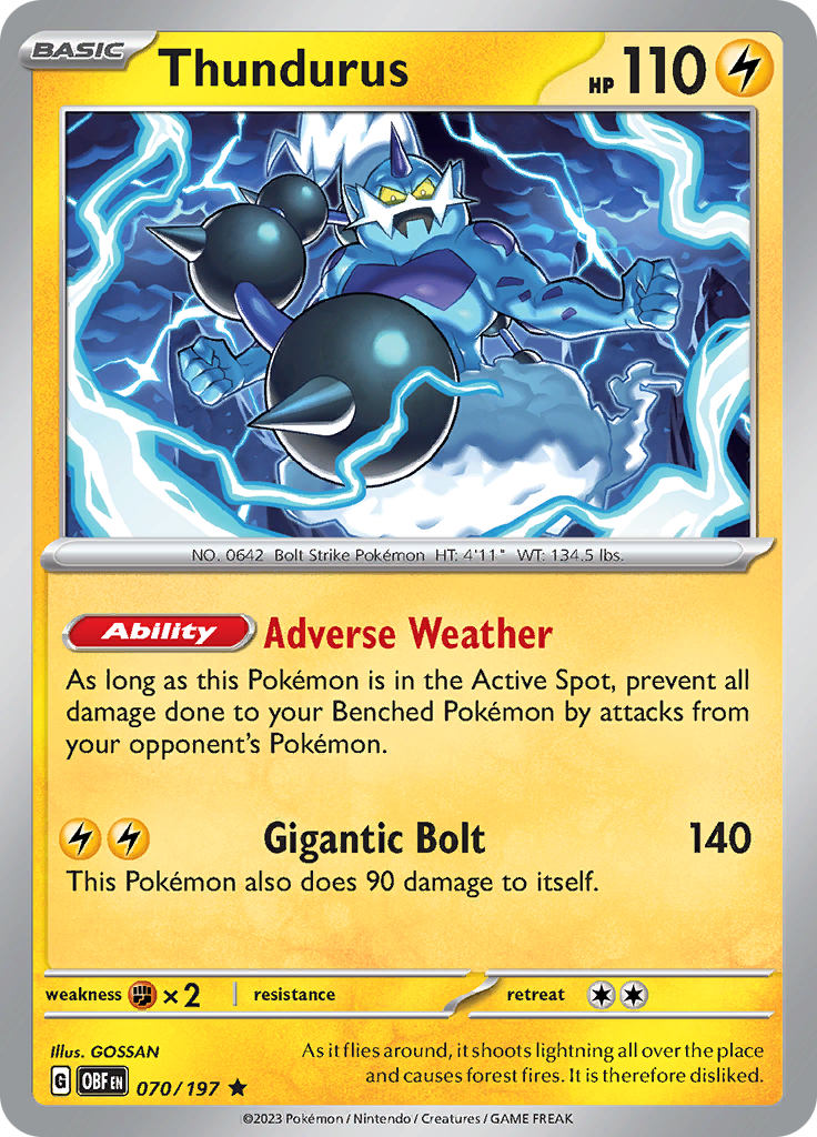 Thundurus (070/197) [Scarlet & Violet: Obsidian Flames] | Cracking-Singles