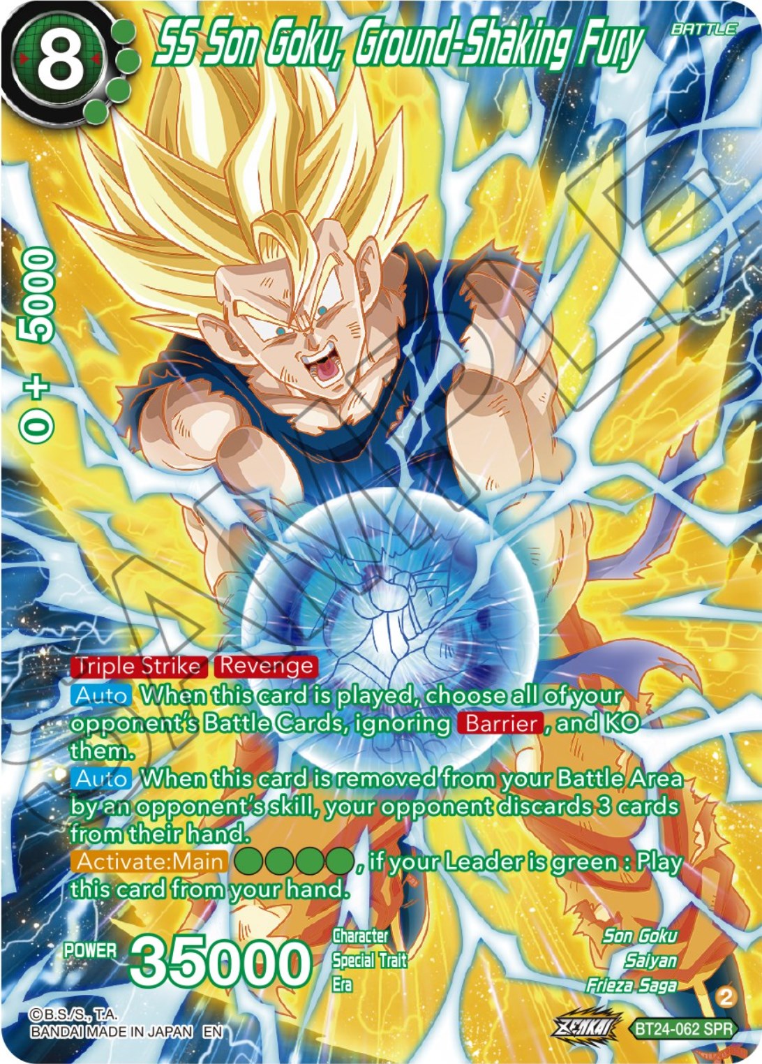 SS Son Goku, Ground-Shaking Fury (SPR) (BT24-062) [Beyond Generations] | Cracking-Singles