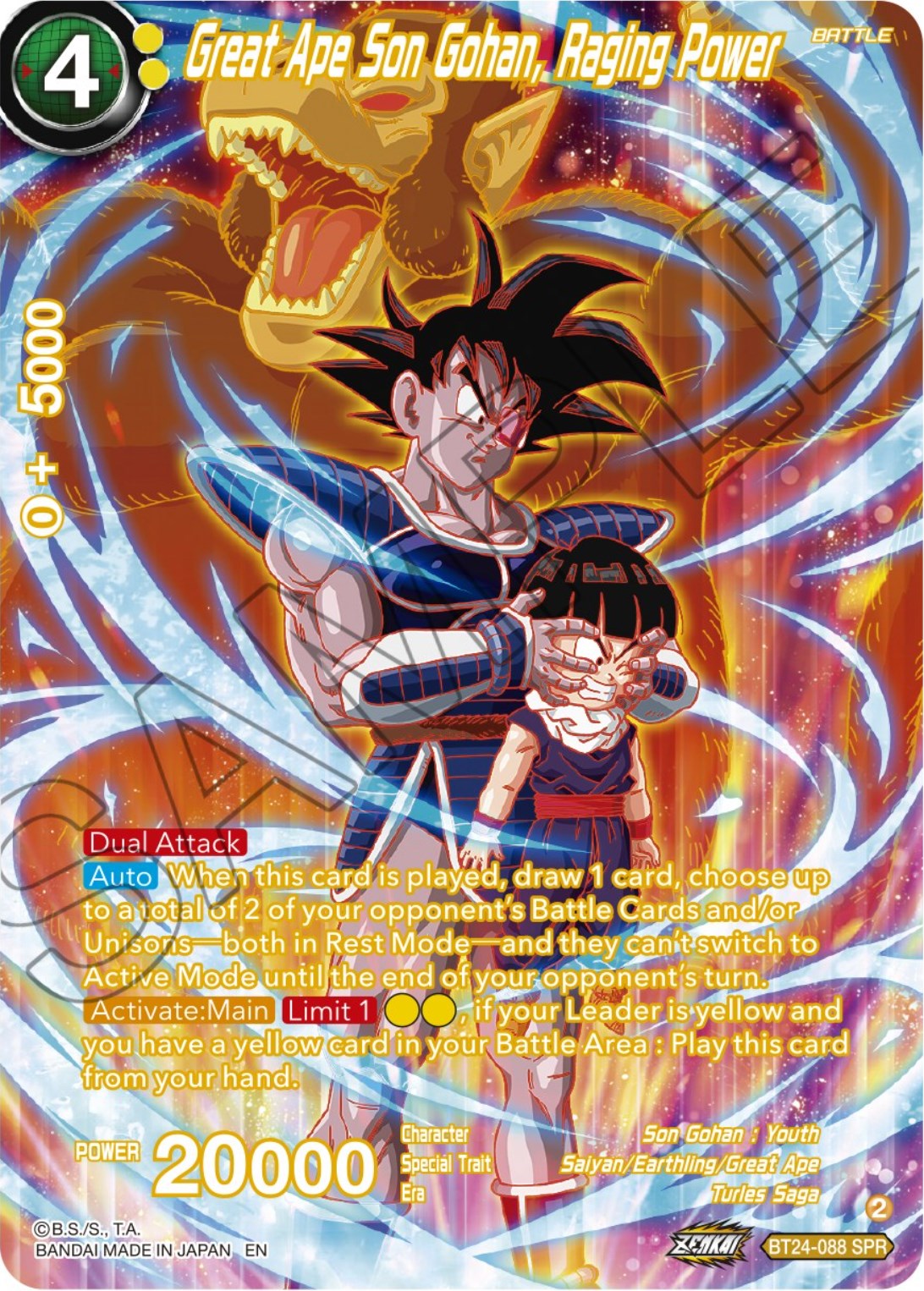 Great Ape Son Gohan, Raging Power (SPR) (BT24-088) [Beyond Generations] | Cracking-Singles