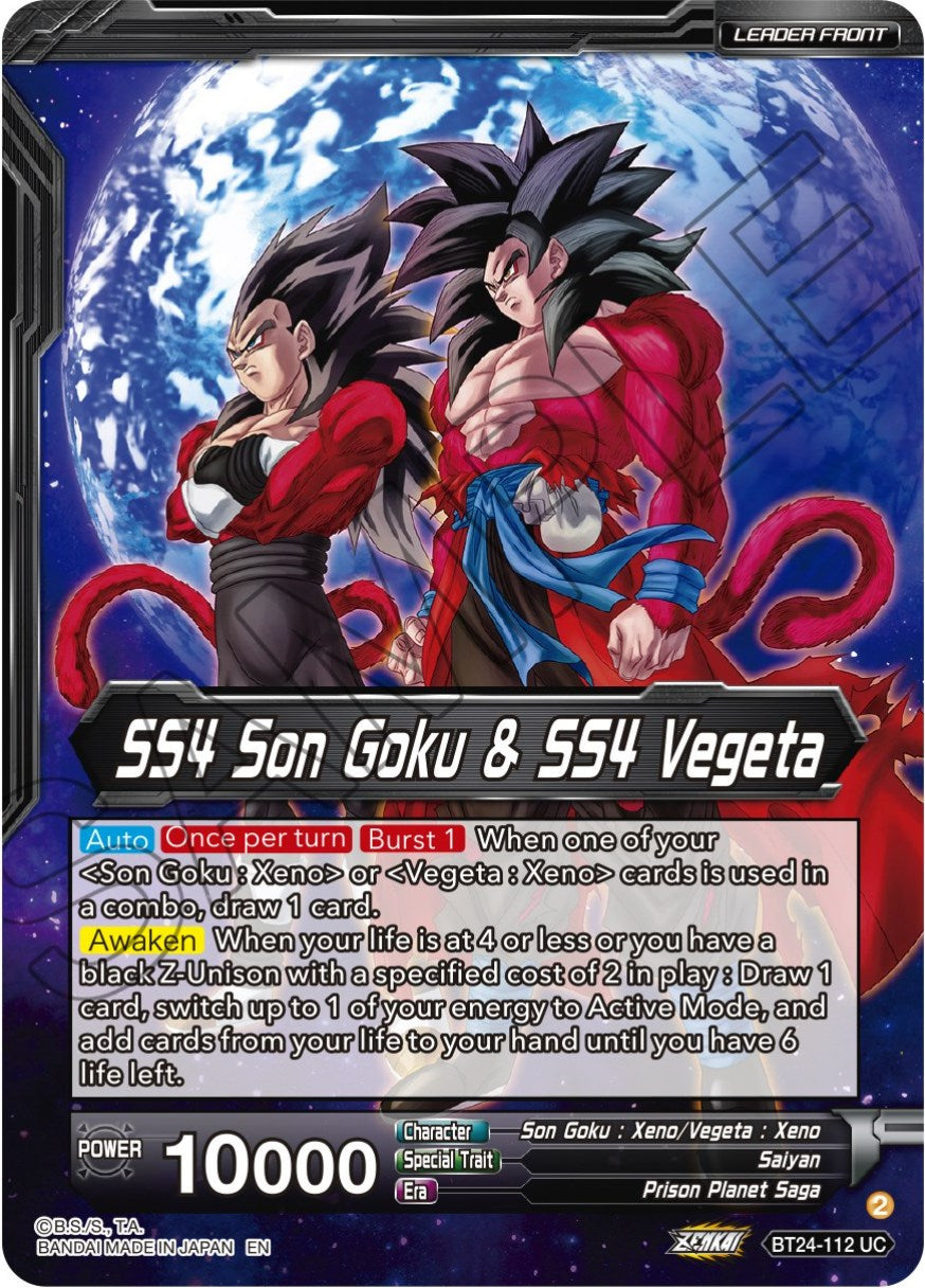 SS4 Son Goku & SS4 Vegeta // SS4 Vegito, Sparking Potara Warrior (SLR) (BT24-112) [Beyond Generations] | Cracking-Singles