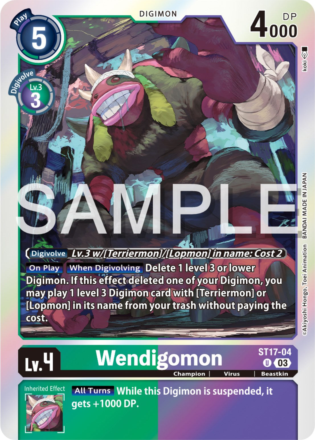 Wendigomon [ST17-04] [Starter Deck: Double Typhoon Advanced Deck Set] | Cracking-Singles