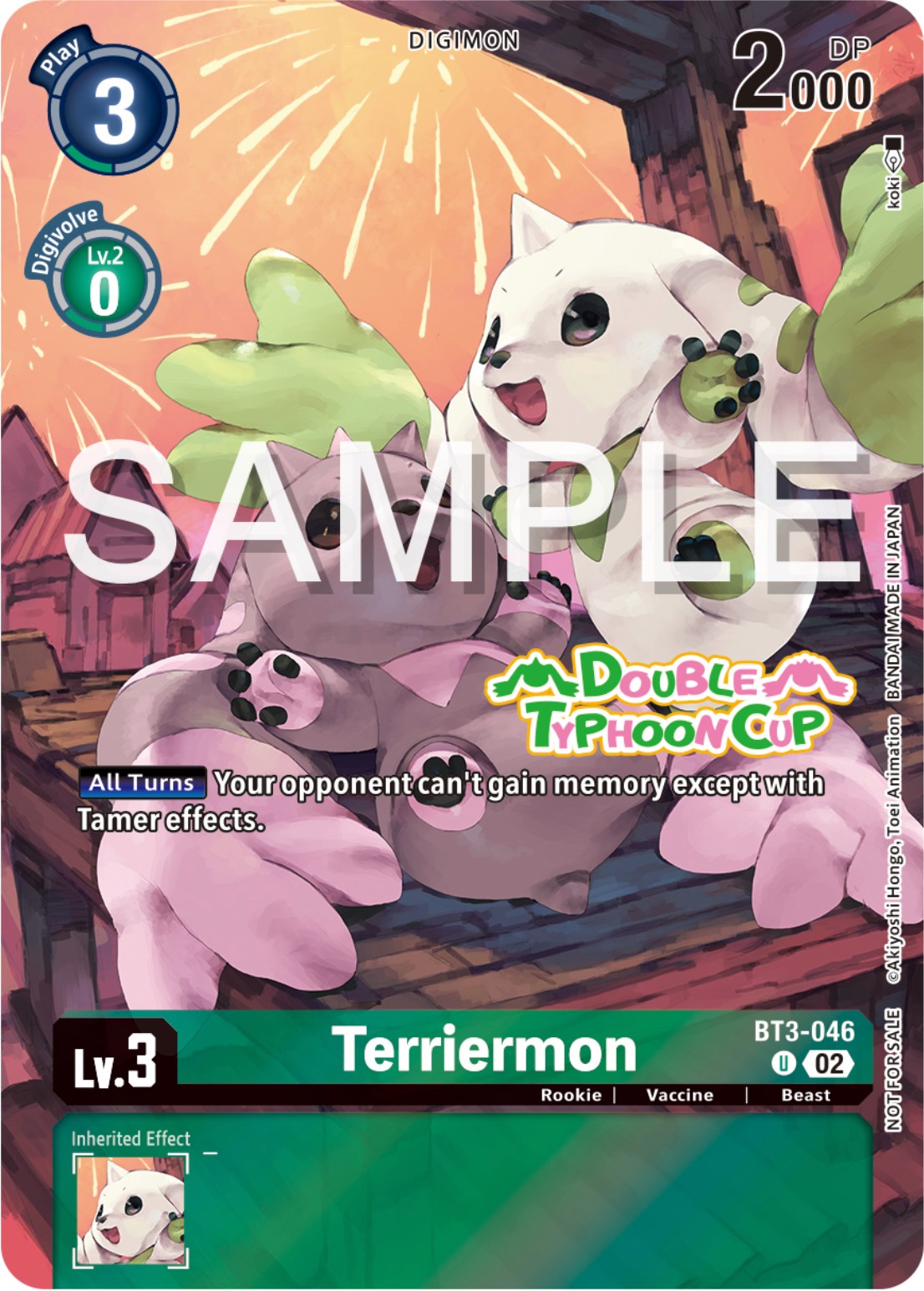 Terriermon [BT3-046] (Double Typhoon Cup) [Release Special Booster Promos] | Cracking-Singles