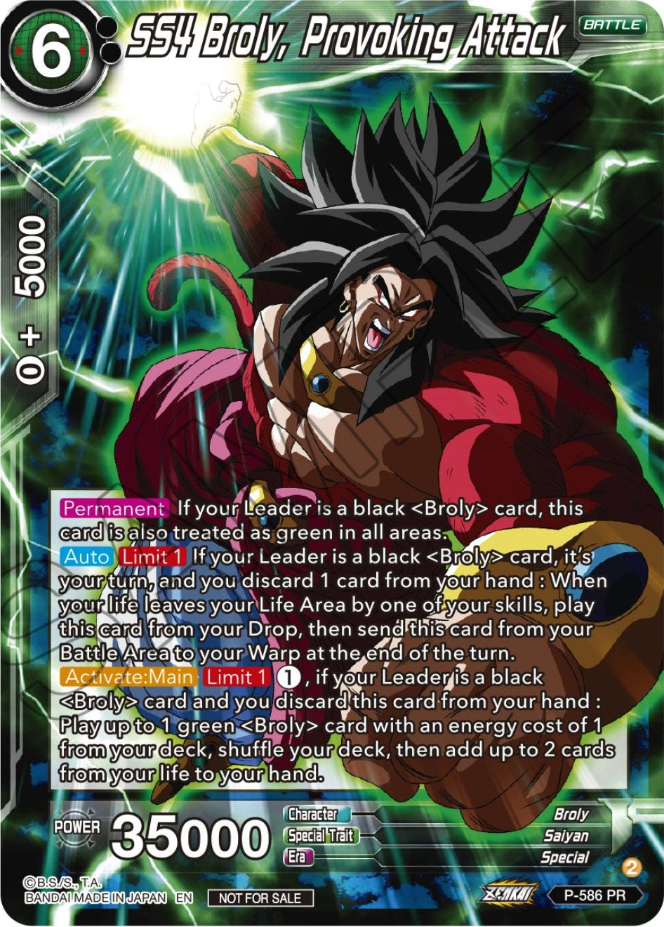 SS4 Broly, Provoking Attack (Zenkai Series Tournament Pack Vol.7) (P-586) [Tournament Promotion Cards] | Cracking-Singles