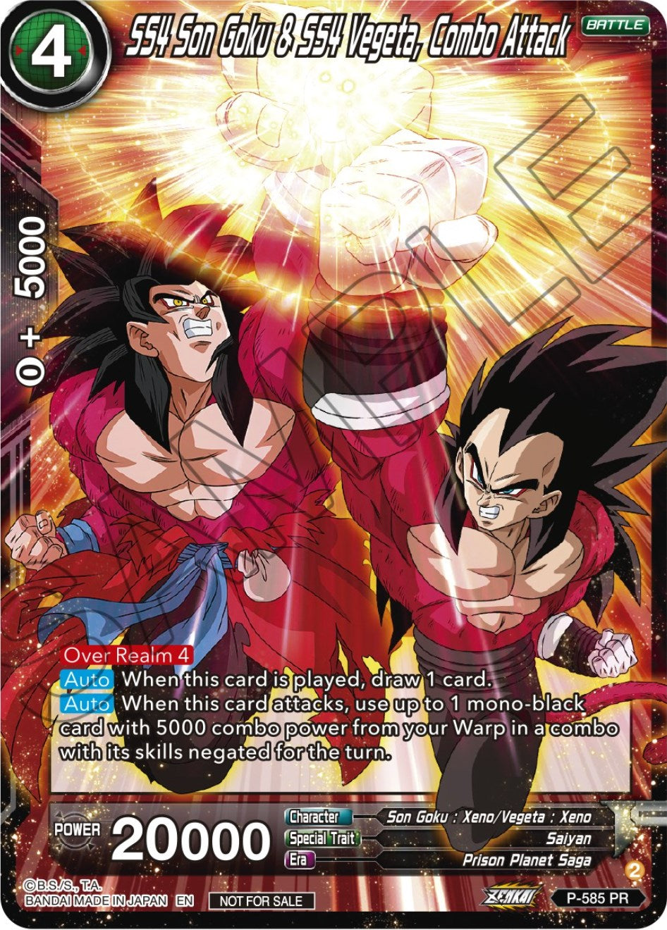 SS4 Son Goku & SS4 Vegeta, Combo Attack (Zenkai Series Tournament Pack Vol.7) (P-585) [Tournament Promotion Cards] | Cracking-Singles