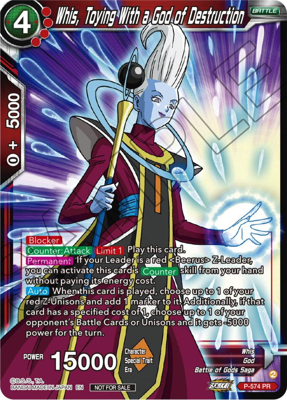 Whis, Toying With a God of Destruction (Zenkai Series Tournament Pack Vol.7) (P-574) [Tournament Promotion Cards] | Cracking-Singles