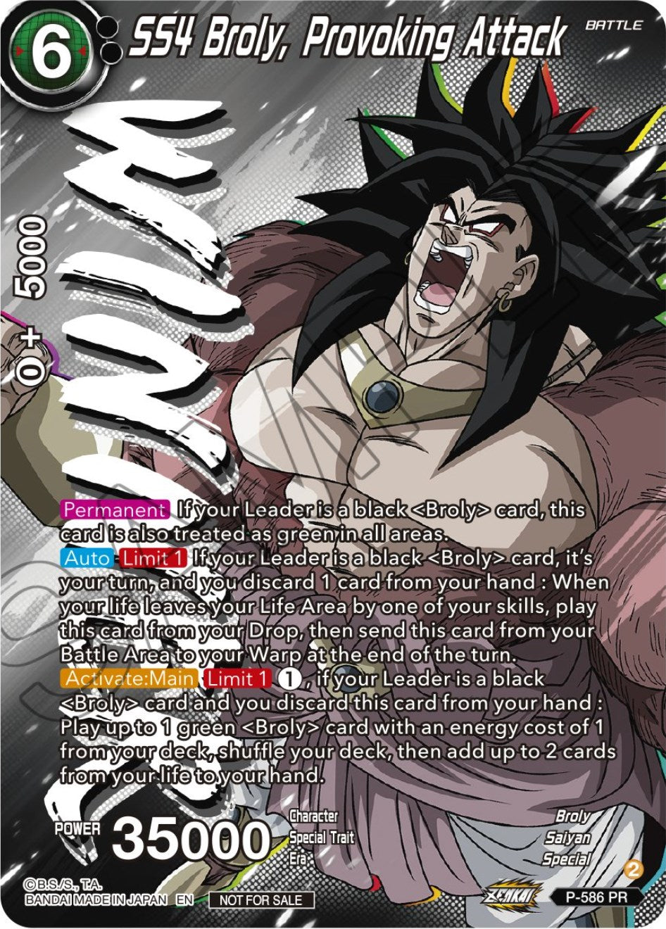 SS4 Broly, Provoking Attack (Zenkai Series Tournament Pack Vol.7) (Winner) (P-586) [Tournament Promotion Cards] | Cracking-Singles