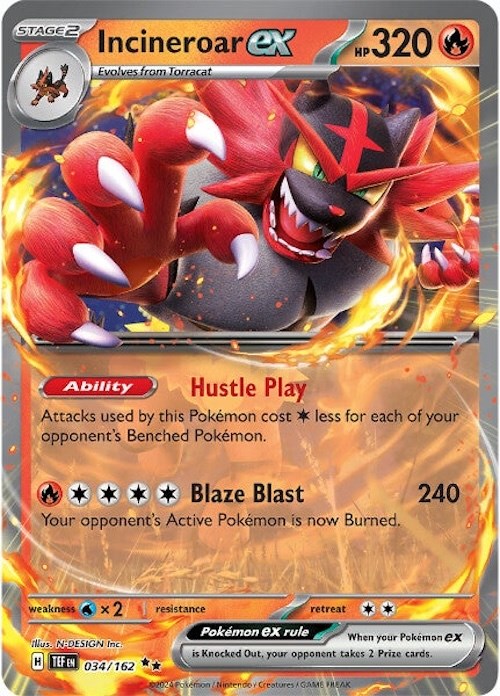 Incineroar ex (034/162) [Scarlet & Violet: Temporal Forces] | Cracking-Singles