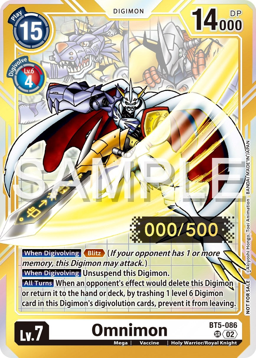 Omnimon [BT5-086] (Serial Numbered) [Battle of Omni Promos] | Cracking-Singles