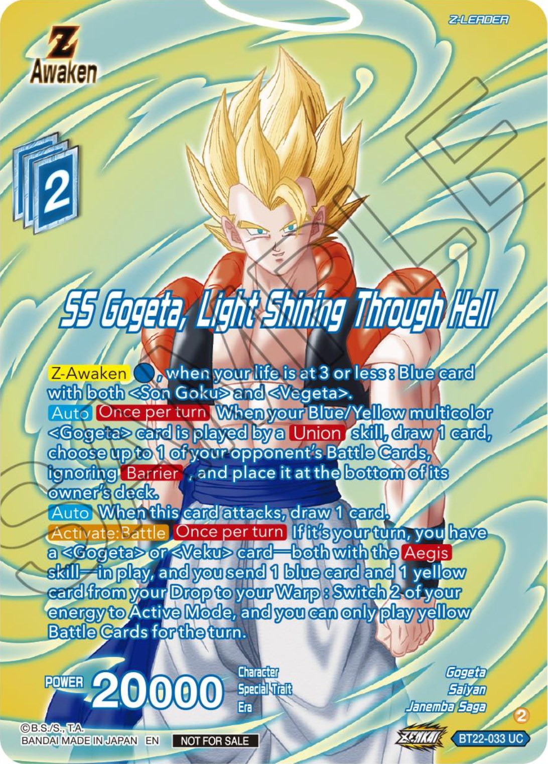 SS Gogeta, Light Shining Through Hell (Premium Alt-Art Card Set 2024 Vol.1) (BT22-033) [Promotion Cards] | Cracking-Singles