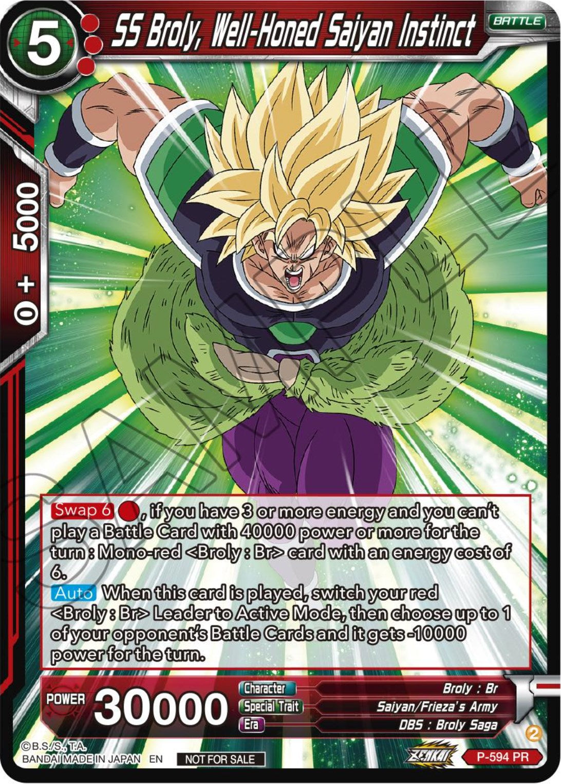 SS Broly, Well-Honed Saiyan Instinct (Deluxe Pack 2024 Vol.1) (P-594) [Promotion Cards] | Cracking-Singles