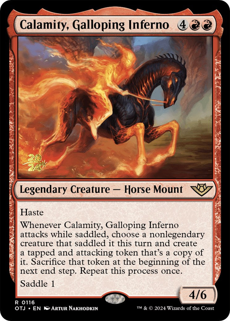 Calamity, Galloping Inferno [Outlaws of Thunder Junction Prerelease Promos] | Cracking-Singles