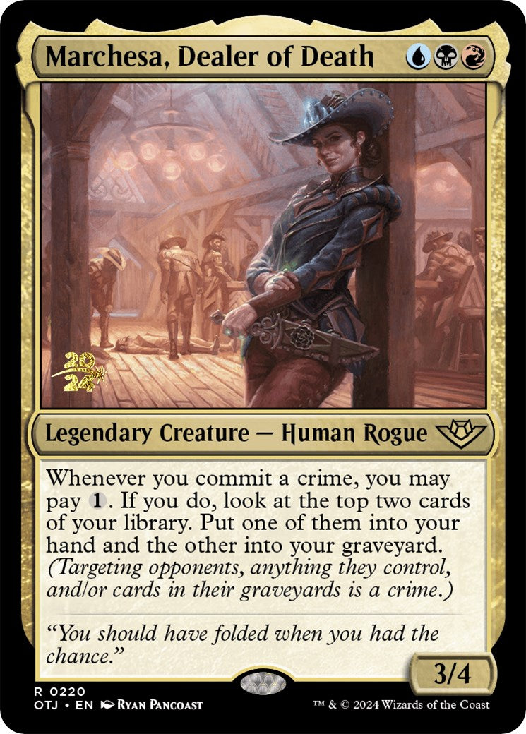 Marchesa, Dealer of Death [Outlaws of Thunder Junction Prerelease Promos] | Cracking-Singles