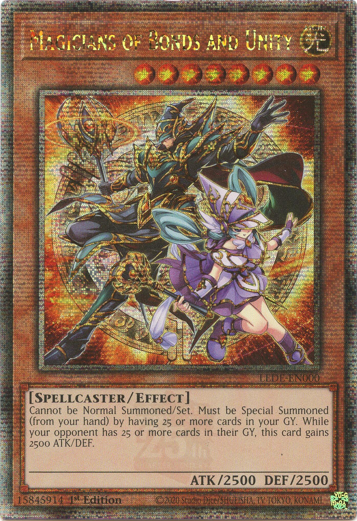 Magicians of Bonds and Unity [LEDE-EN000] Quarter Century Secret Rare | Cracking-Singles