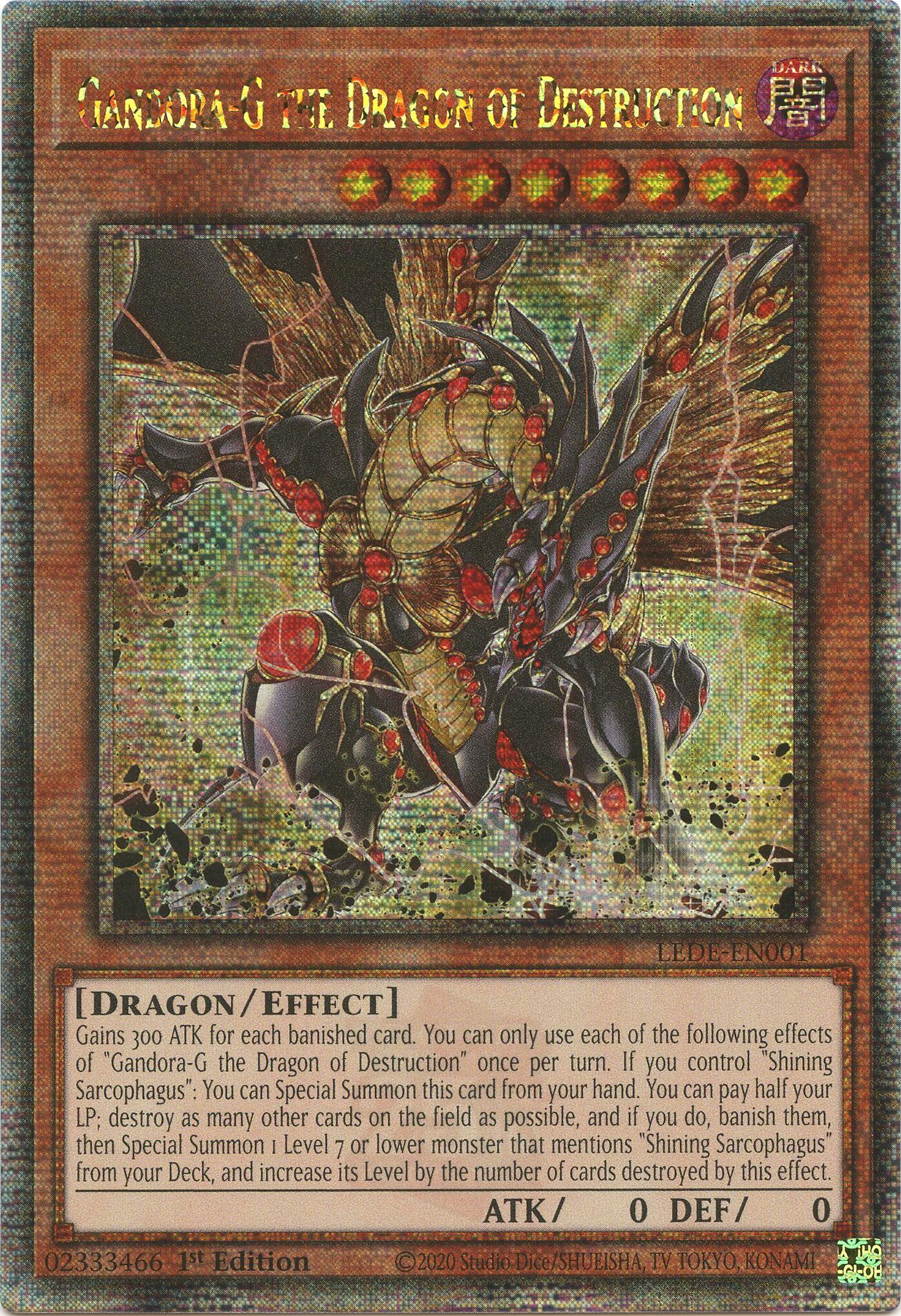 Gandora-G the Dragon of Destruction [LEDE-EN001] Quarter Century Secret Rare | Cracking-Singles