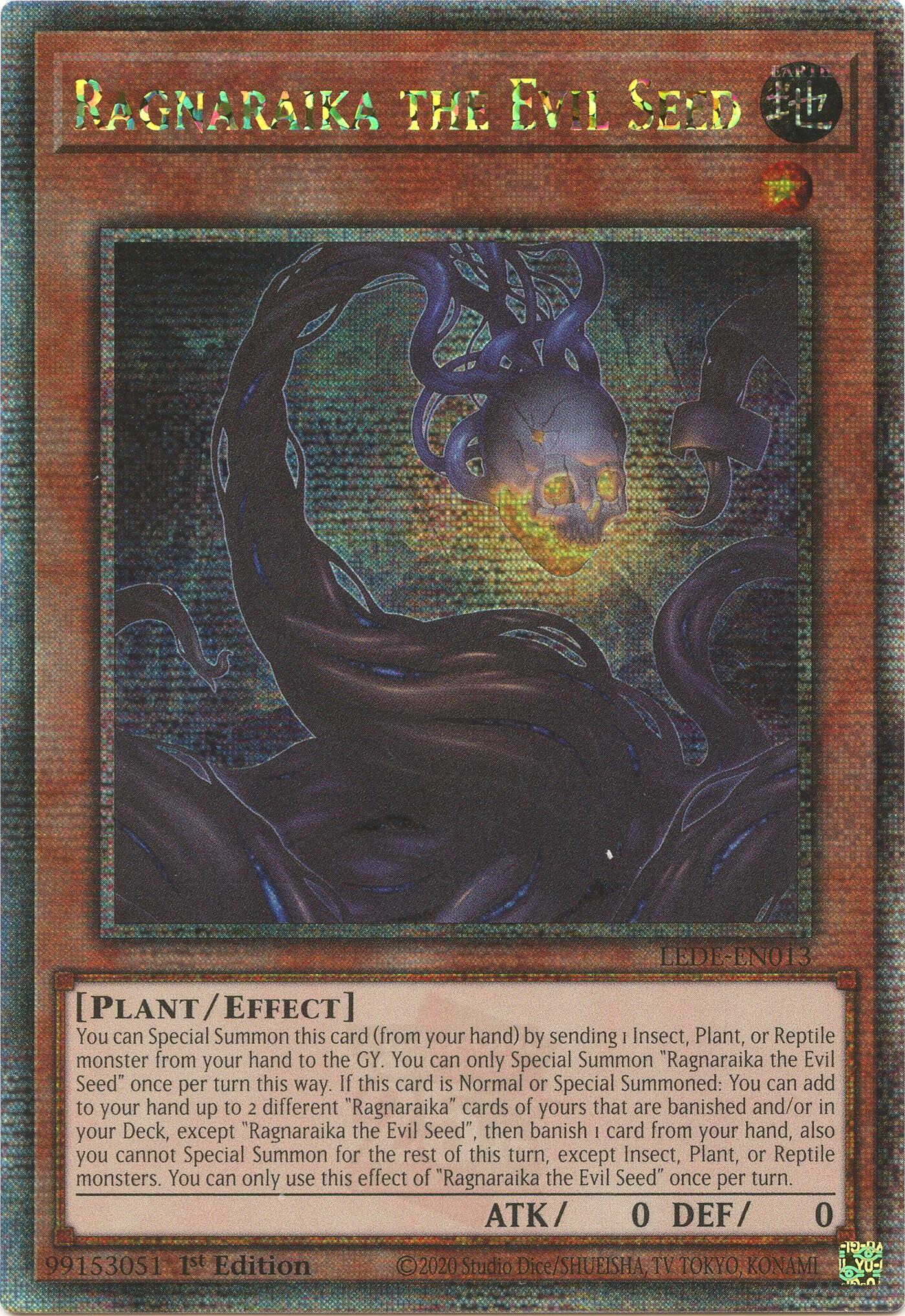 Ragnaraika the Evil Seed [LEDE-EN013] Quarter Century Secret Rare | Cracking-Singles