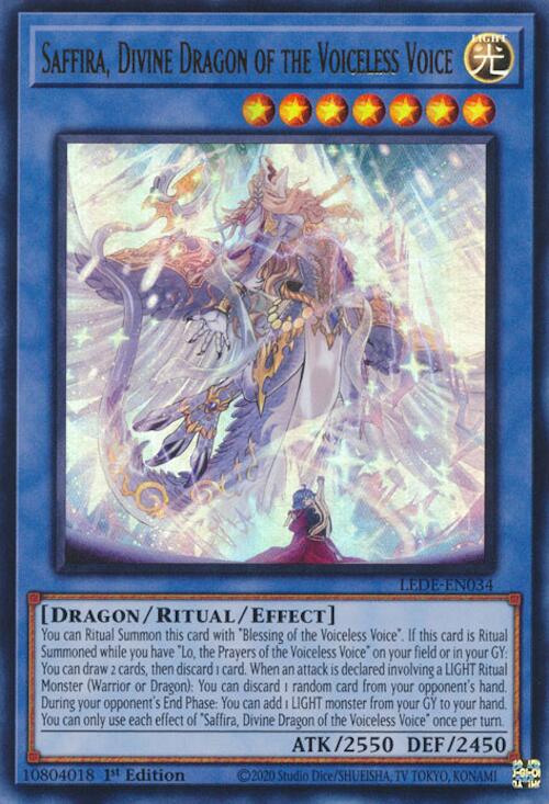 Saffira, Divine Dragon of the Voiceless Voice [LEDE-EN034] Ultra Rare | Cracking-Singles